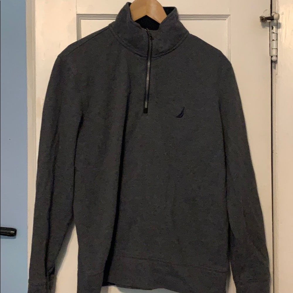 Nautica men’s grey zip neck sweatshirt medium
